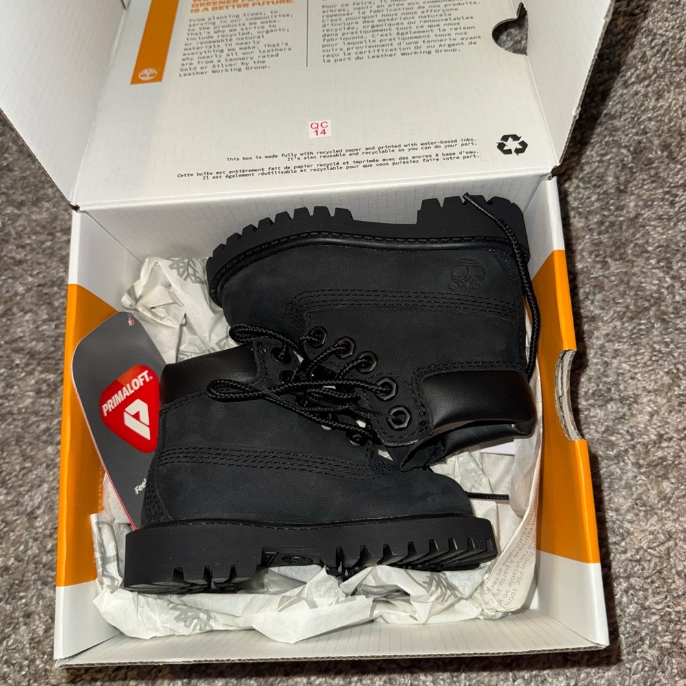 Timberland Kids Black Lace-Up Boots